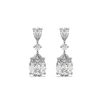 Trilune Earrings Silver White