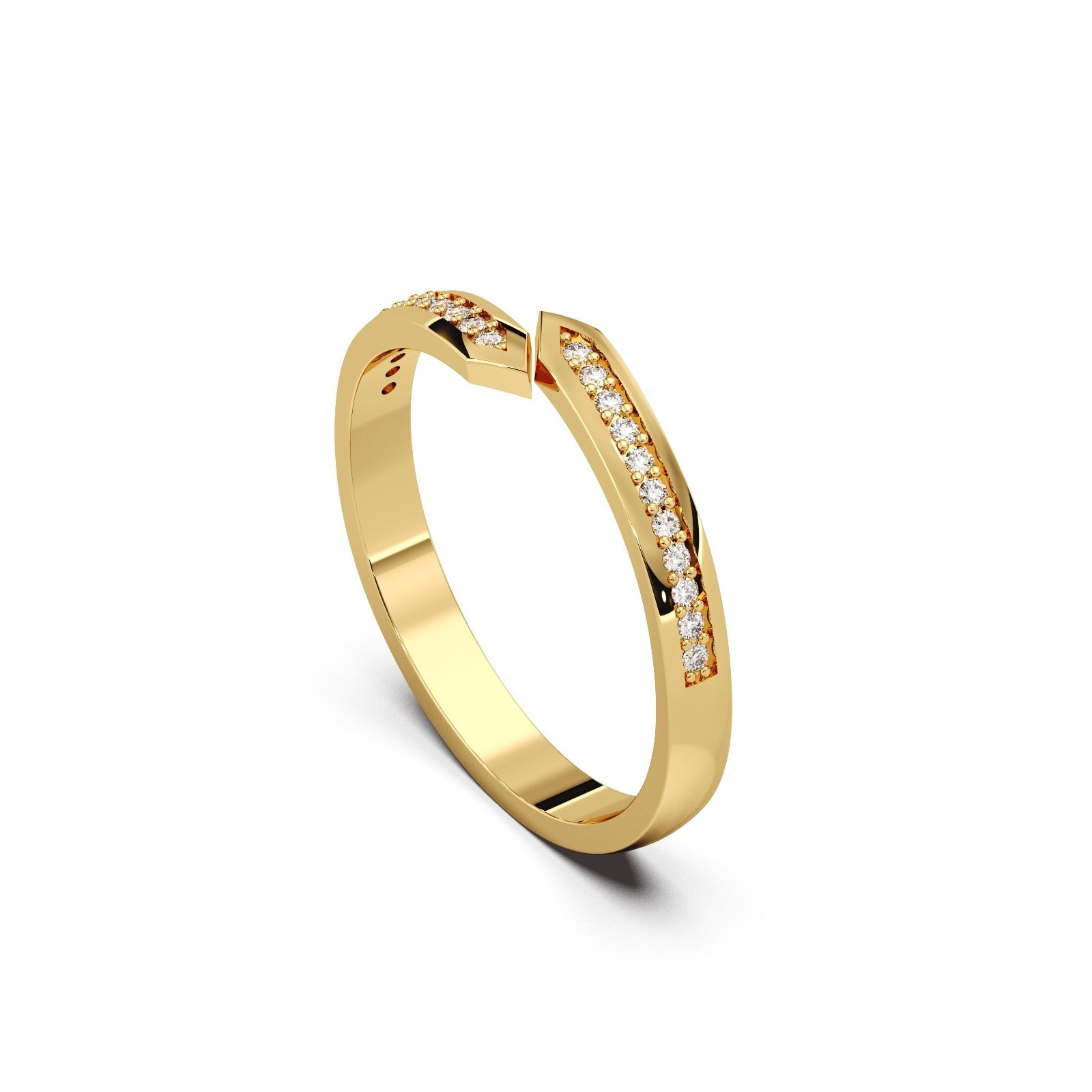 Chevron Band Silver Gold