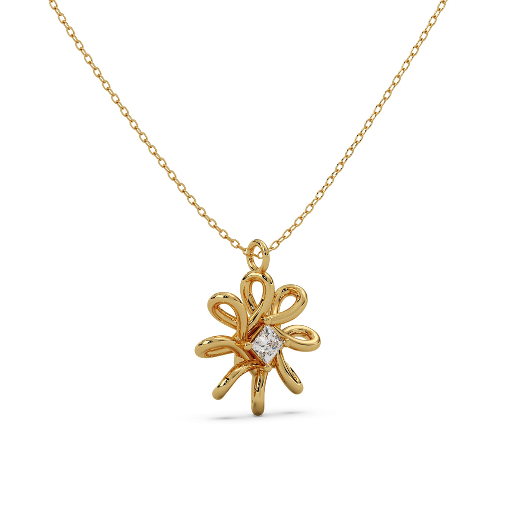 Dahlia Pendant Silver Gold