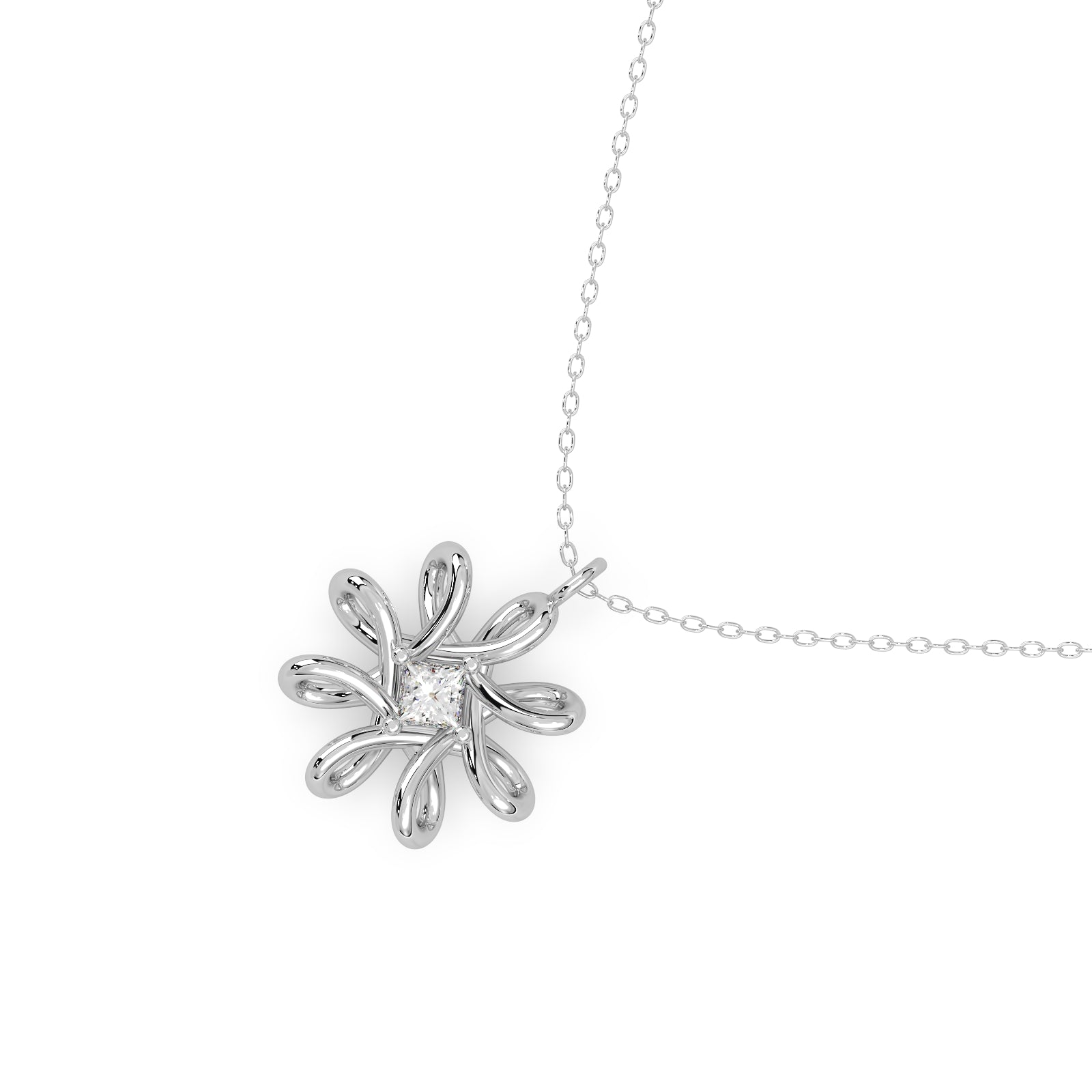 Dahlia Pendant 14k White