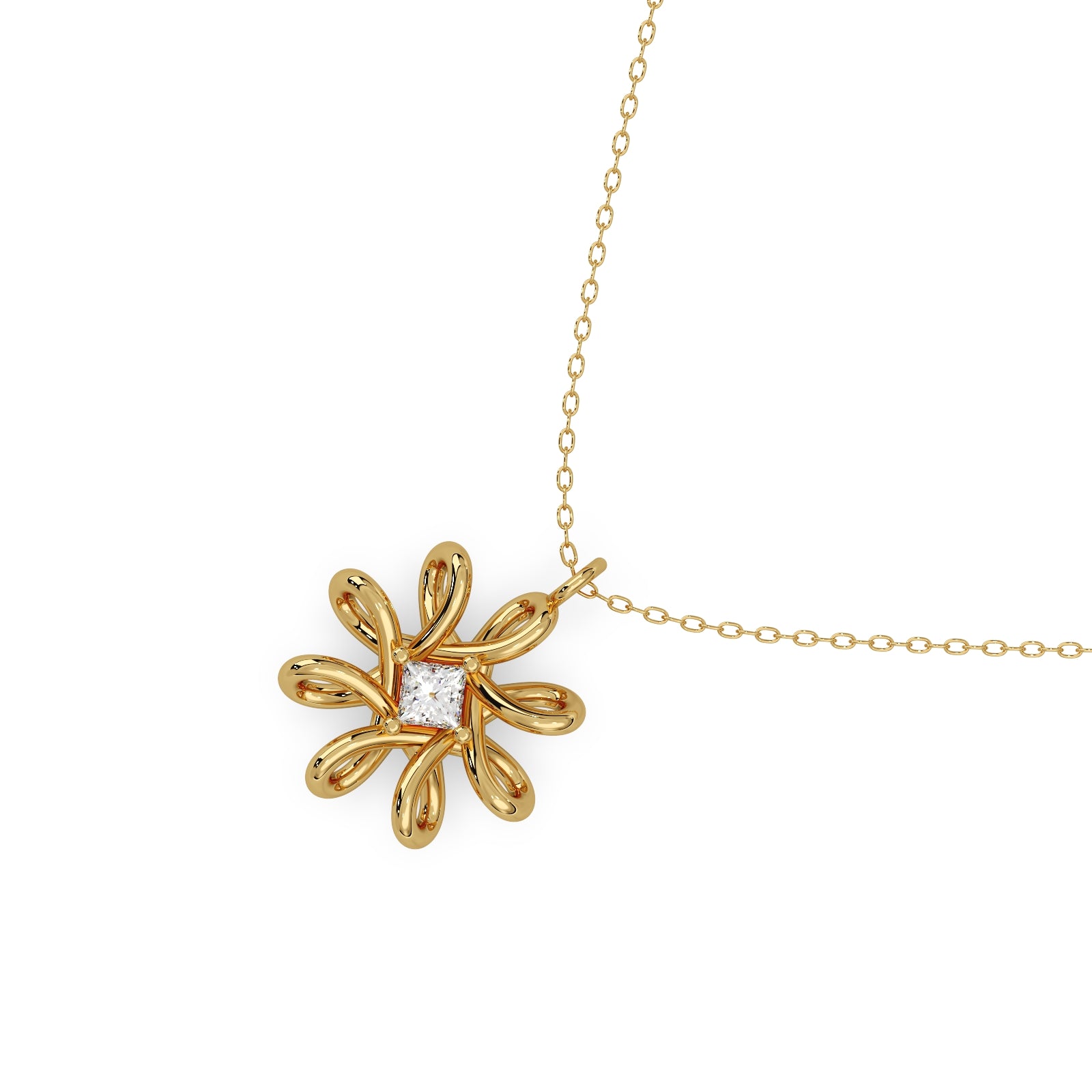 Dahlia Pendant Silver Gold