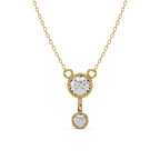 Dual Diamond Pendant Silver Gold