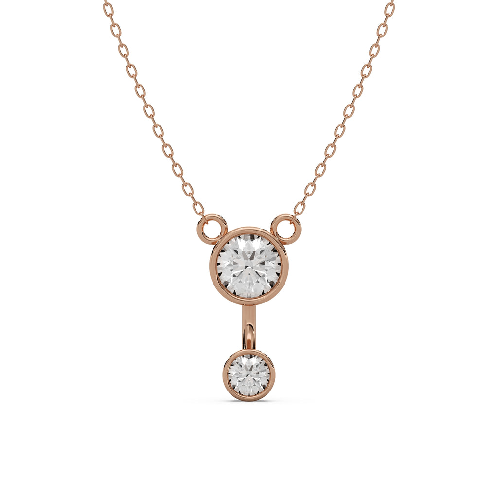 Dual Diamond Pendant 14k Rosegold