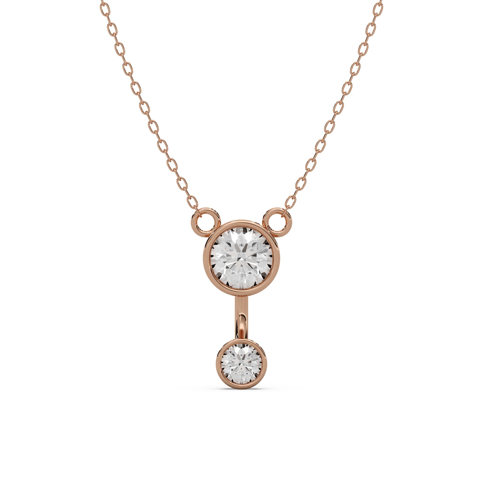 Dual Diamond Pendant 14k Rosegold