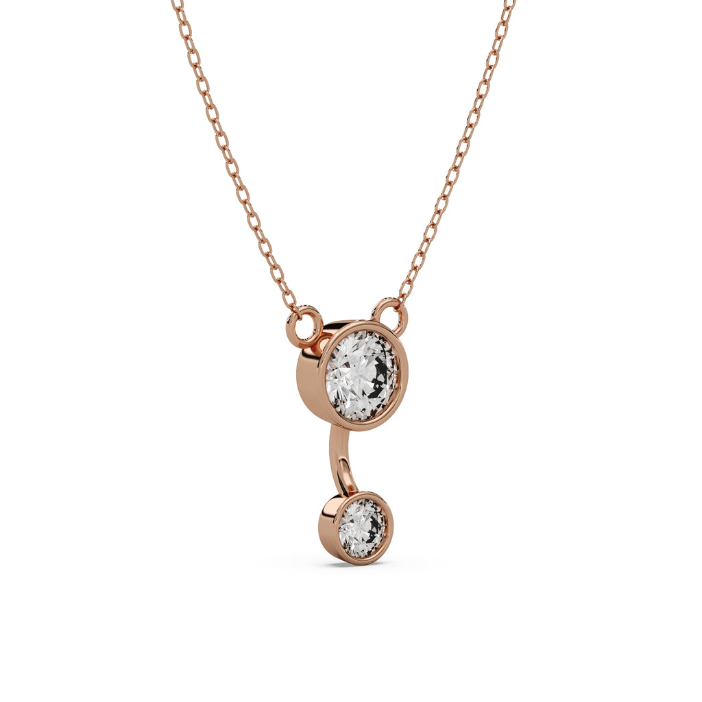 Dual Diamond Pendant 14k Rosegold