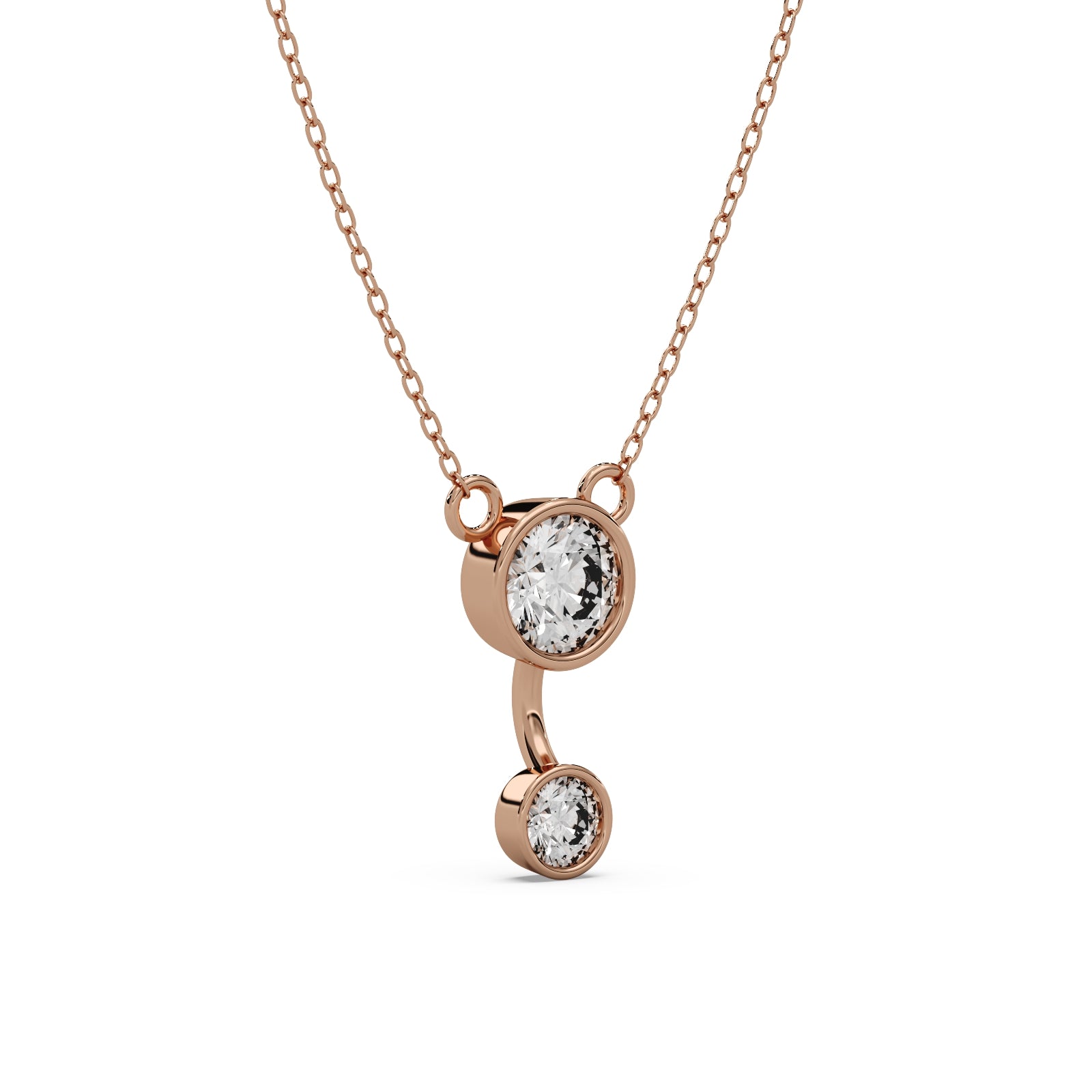 Dual Diamond Pendant 14k Rosegold