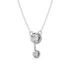 Dual Diamond Pendant  Silver White
