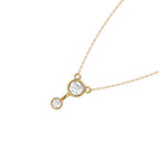 Dual Diamond Pendant Silver Gold