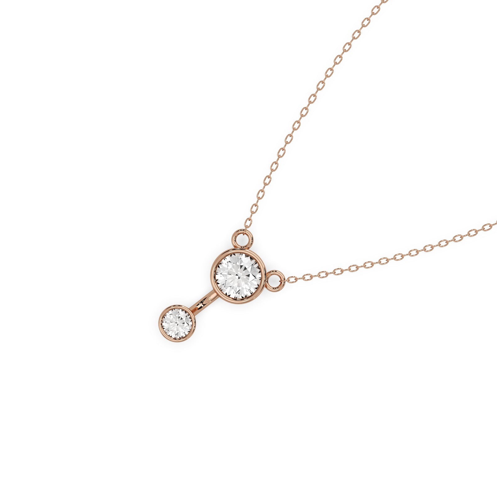 Dual Diamond Pendant 14k Rosegold