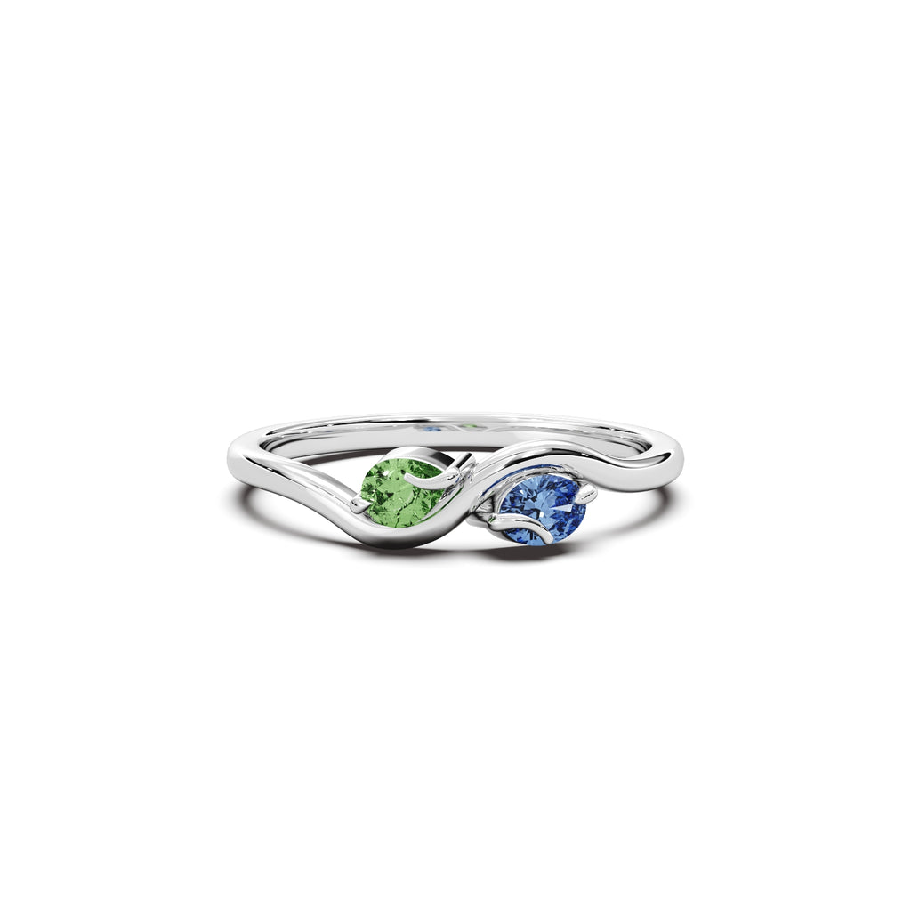 Dualis Diamond Ring - 14k White Gold