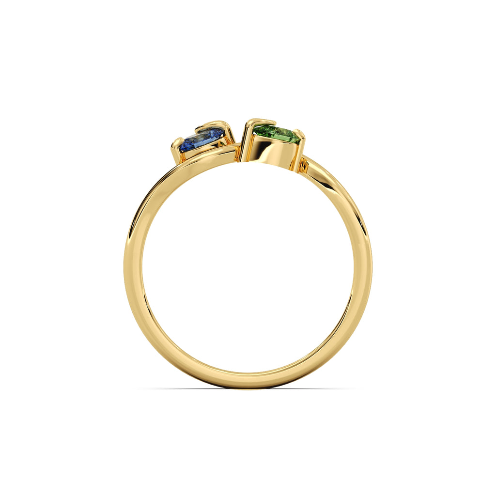 Dualis Diamond Ring - Sterling Silver (Gold)