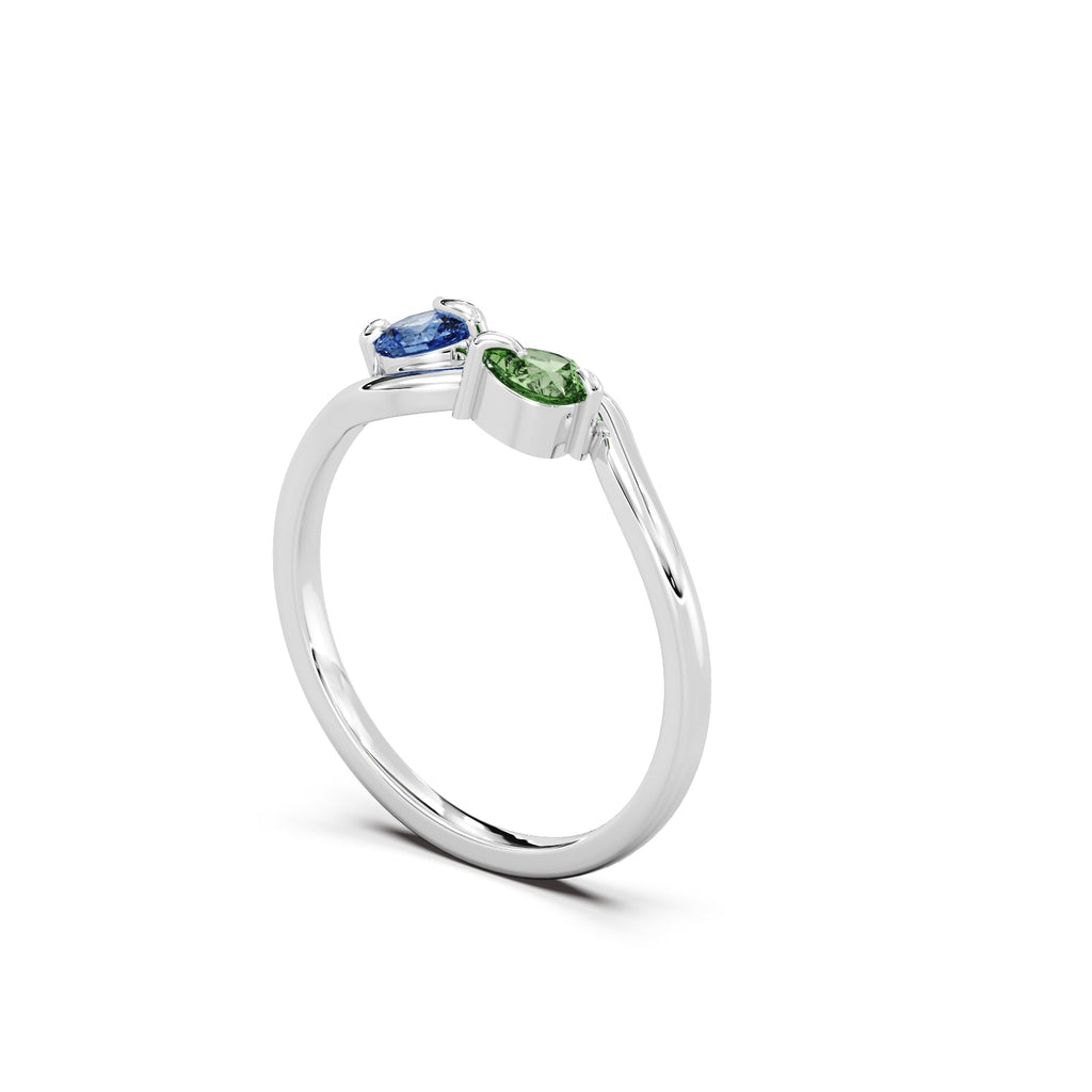 Dualis Diamond Ring - 18k White Gold