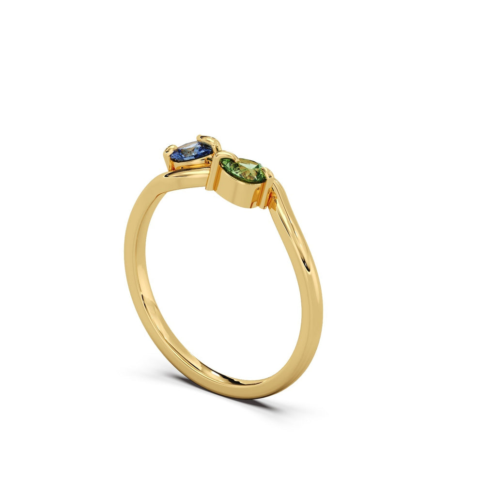 Dualis Diamond Ring - Sterling Silver (Gold)