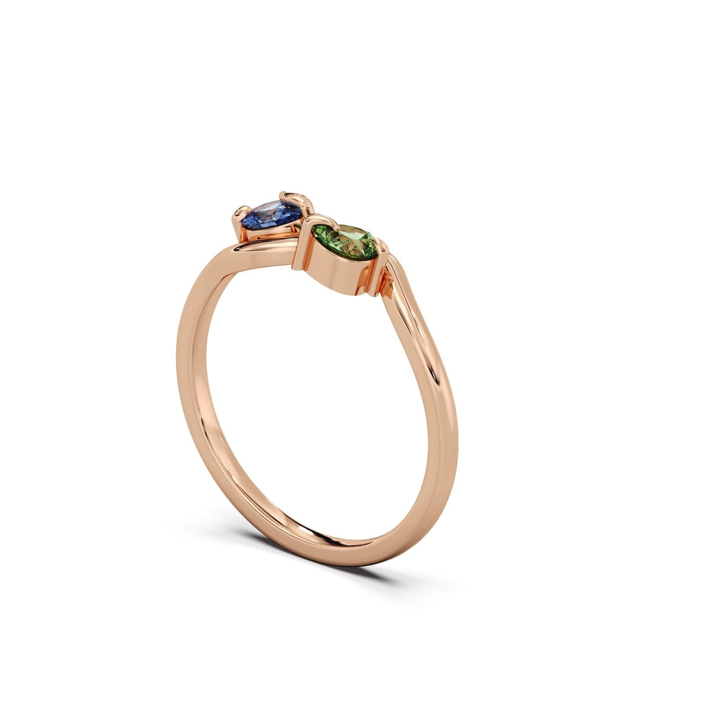 Dualis Diamond Ring - 14k Rose Gold