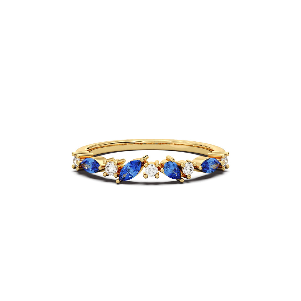 Starry Night Diamond Ring - Sterling Silver (Gold)