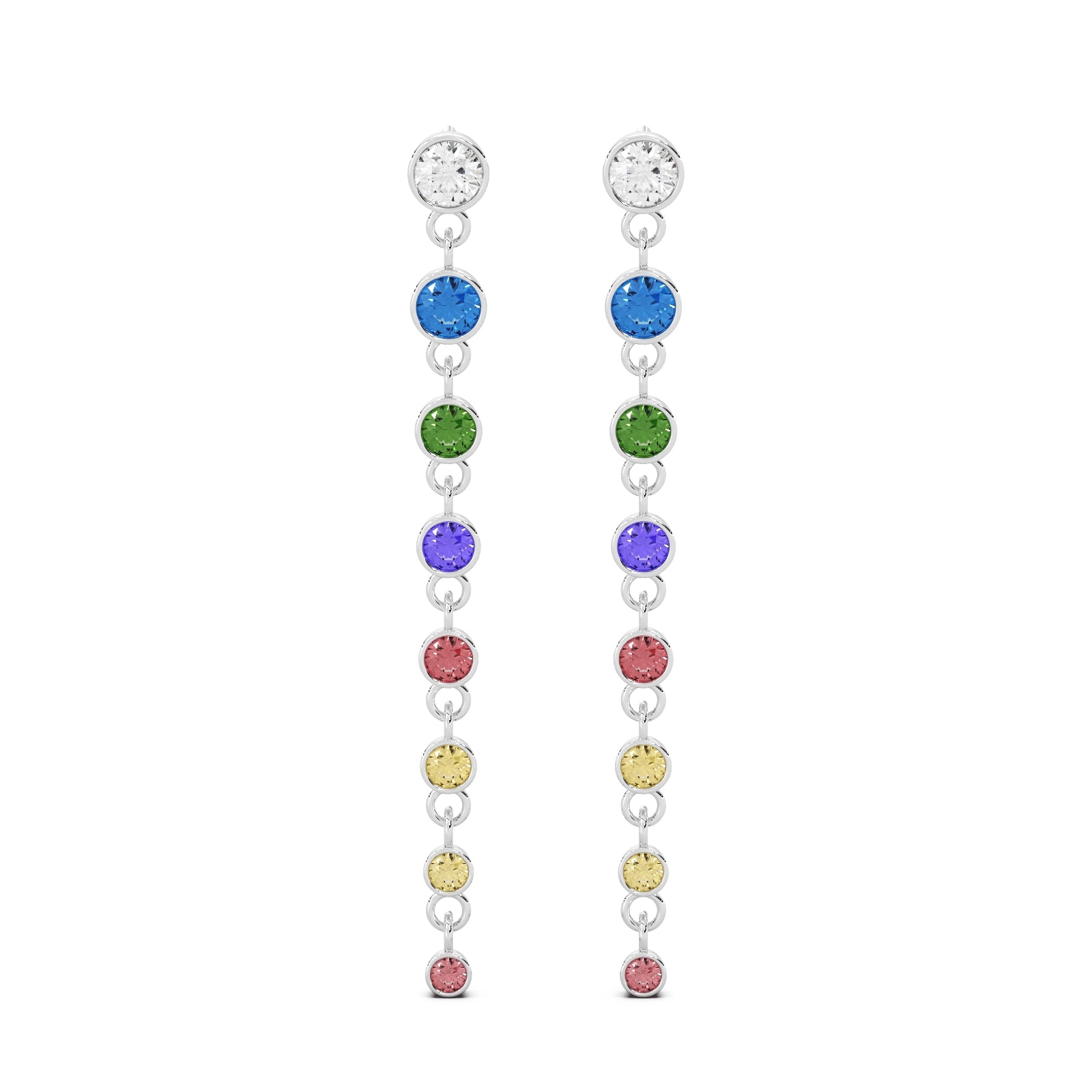 Prism Earrings Silver White