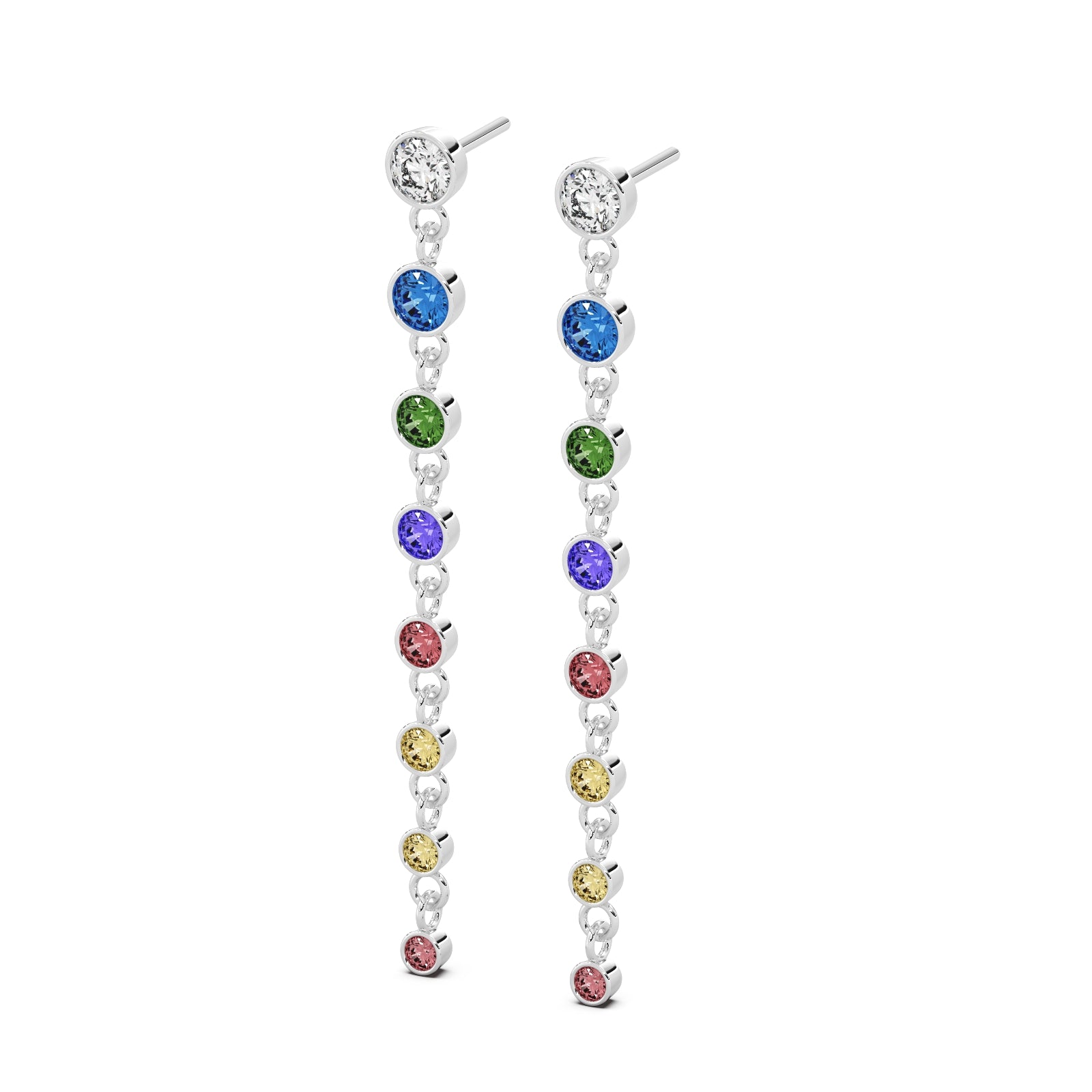 Prism Earrings Silver White