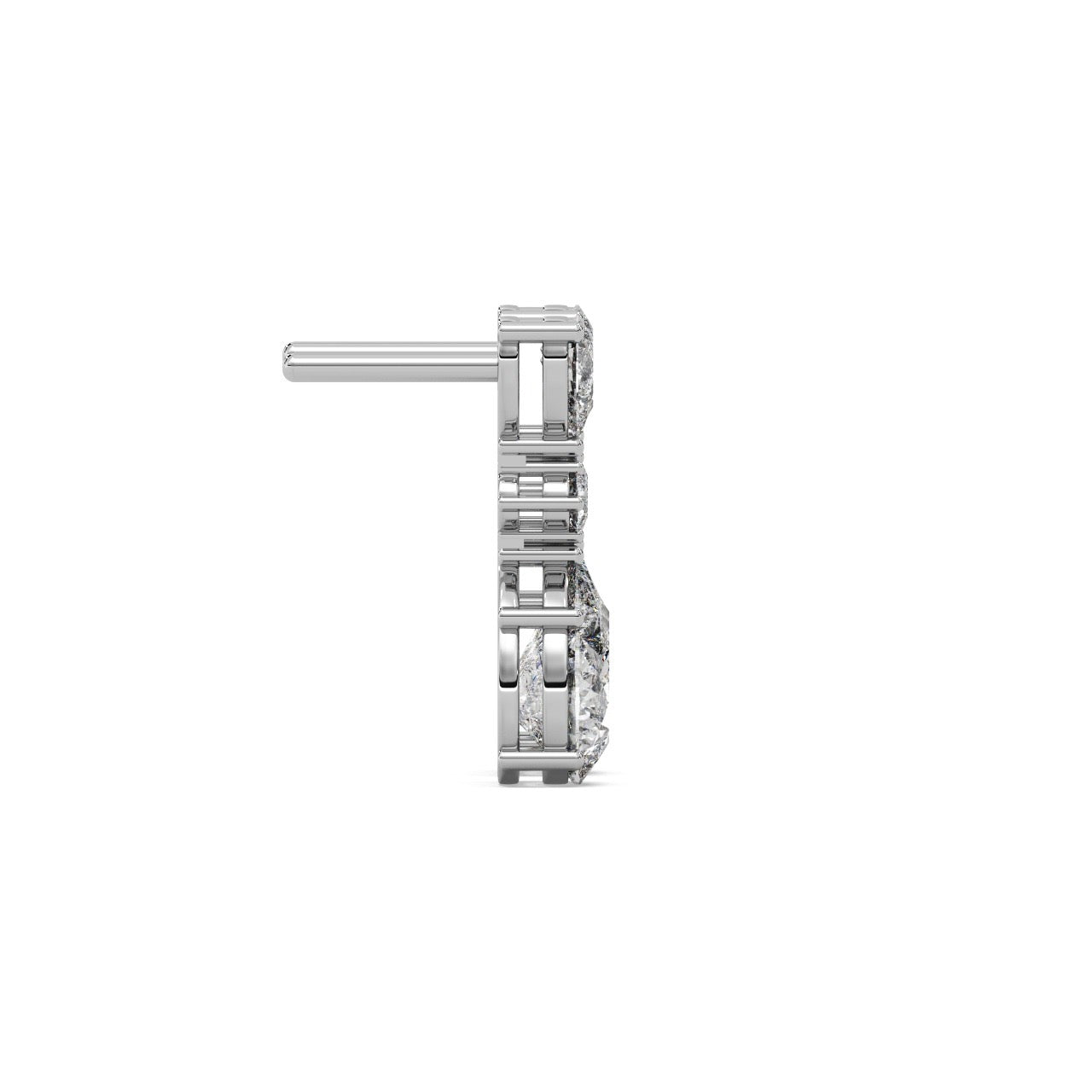 Trilune Earrings 14k White