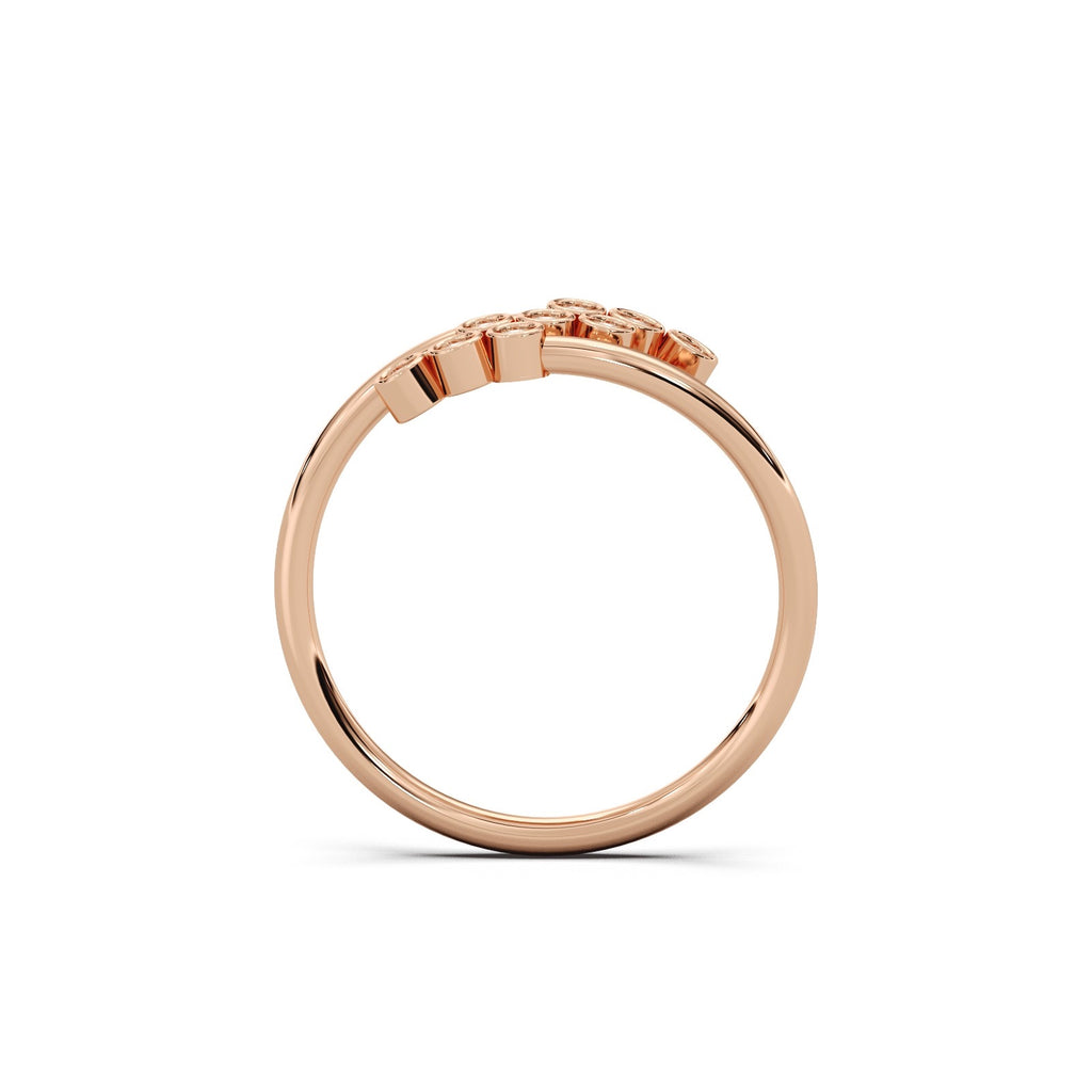 Diamond Wrap Ring Silver Rosegold