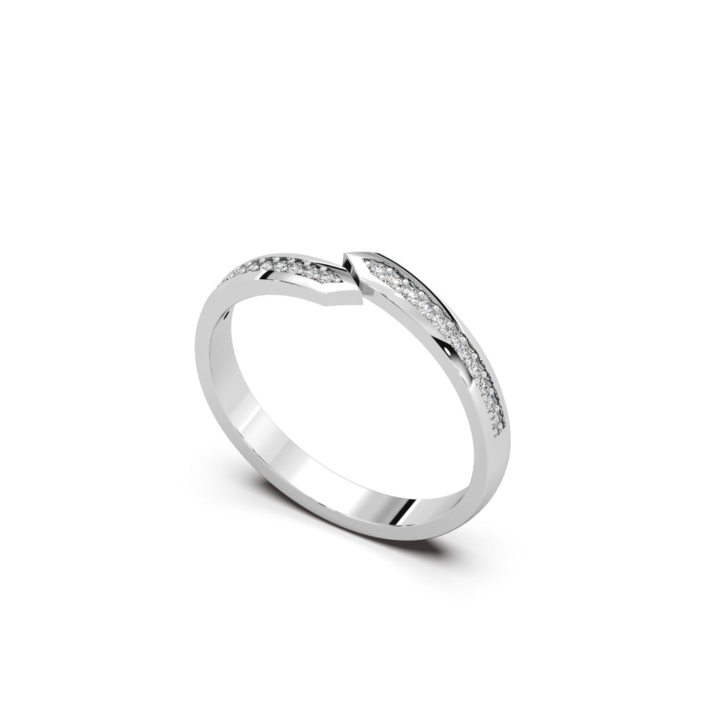 Chevron Band 18k White