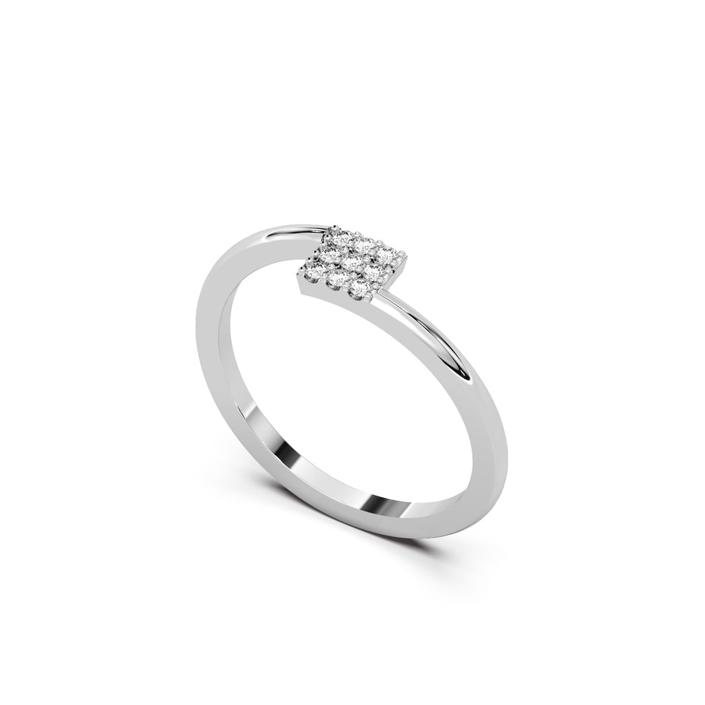 Cubic Cluster Ring 18k White