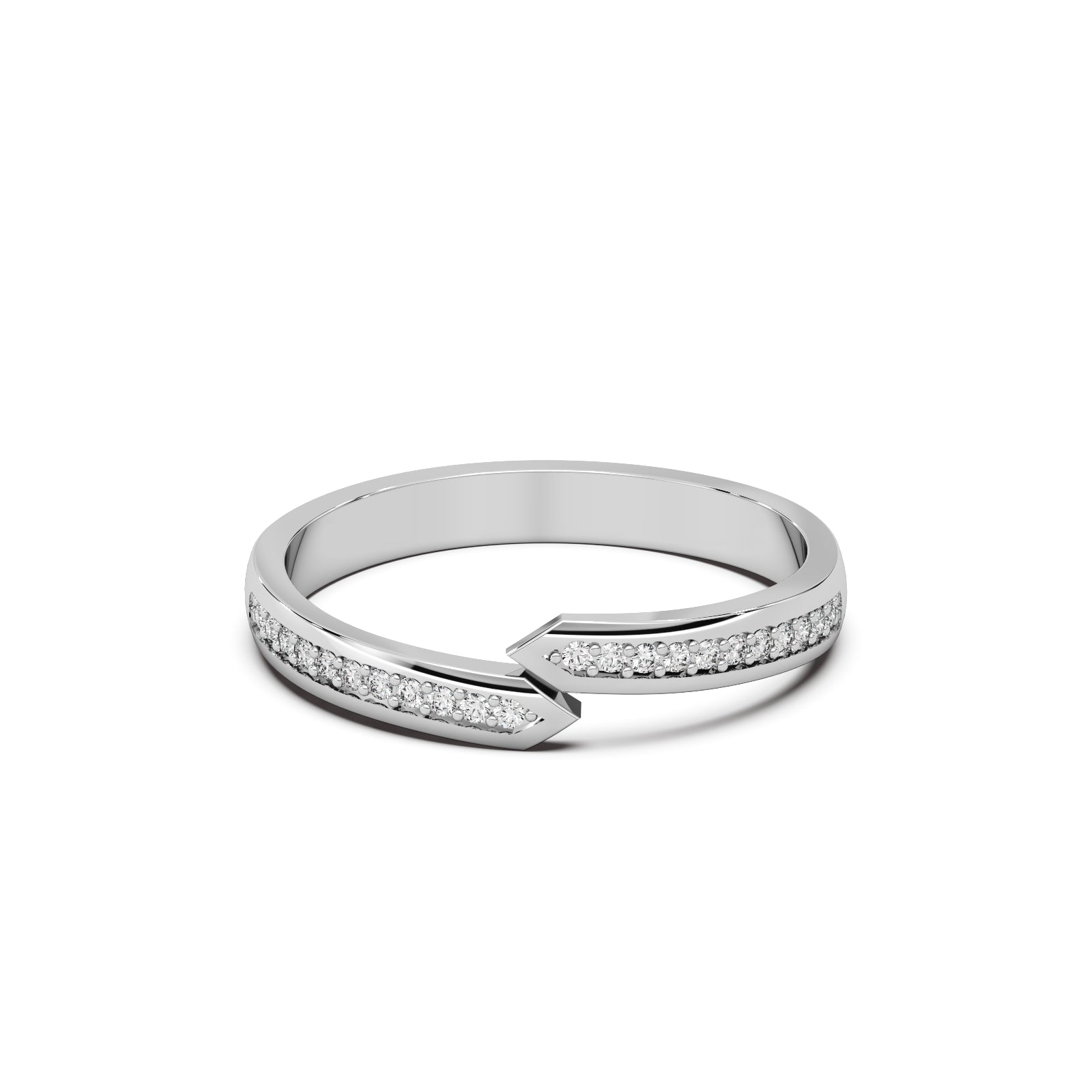 Chevron Band 14k White