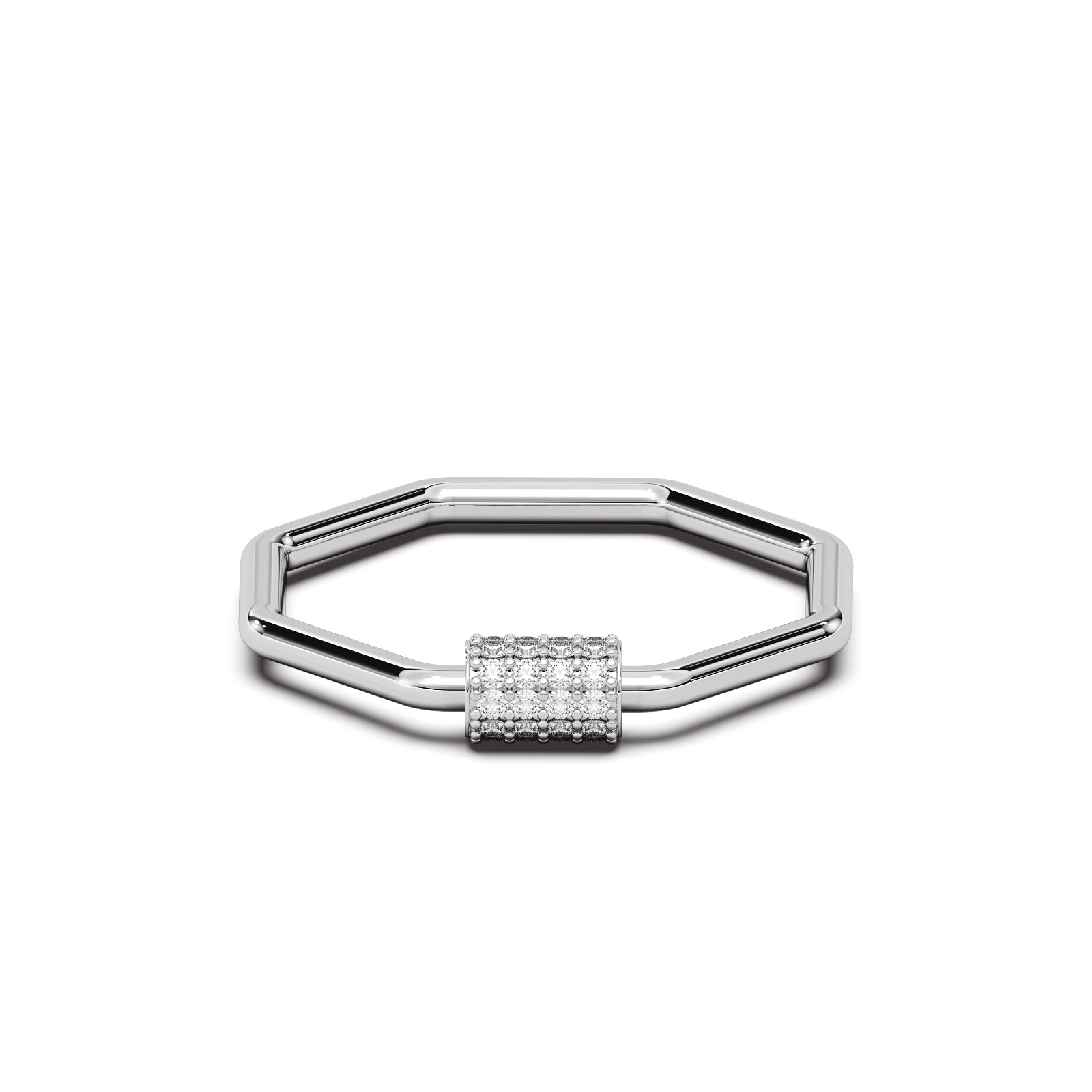 Octa Halo Ring Silver White