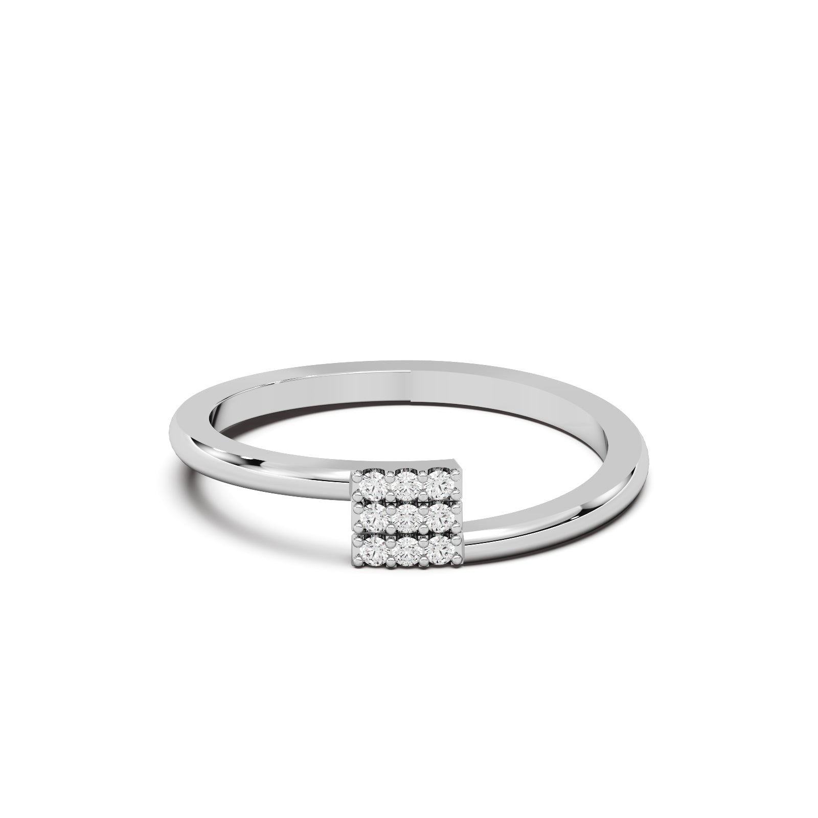 Cubic Cluster Ring 14k White
