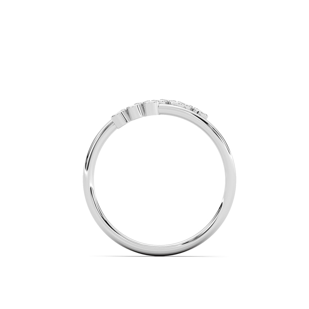 Diamond Wrap Ring Silver White