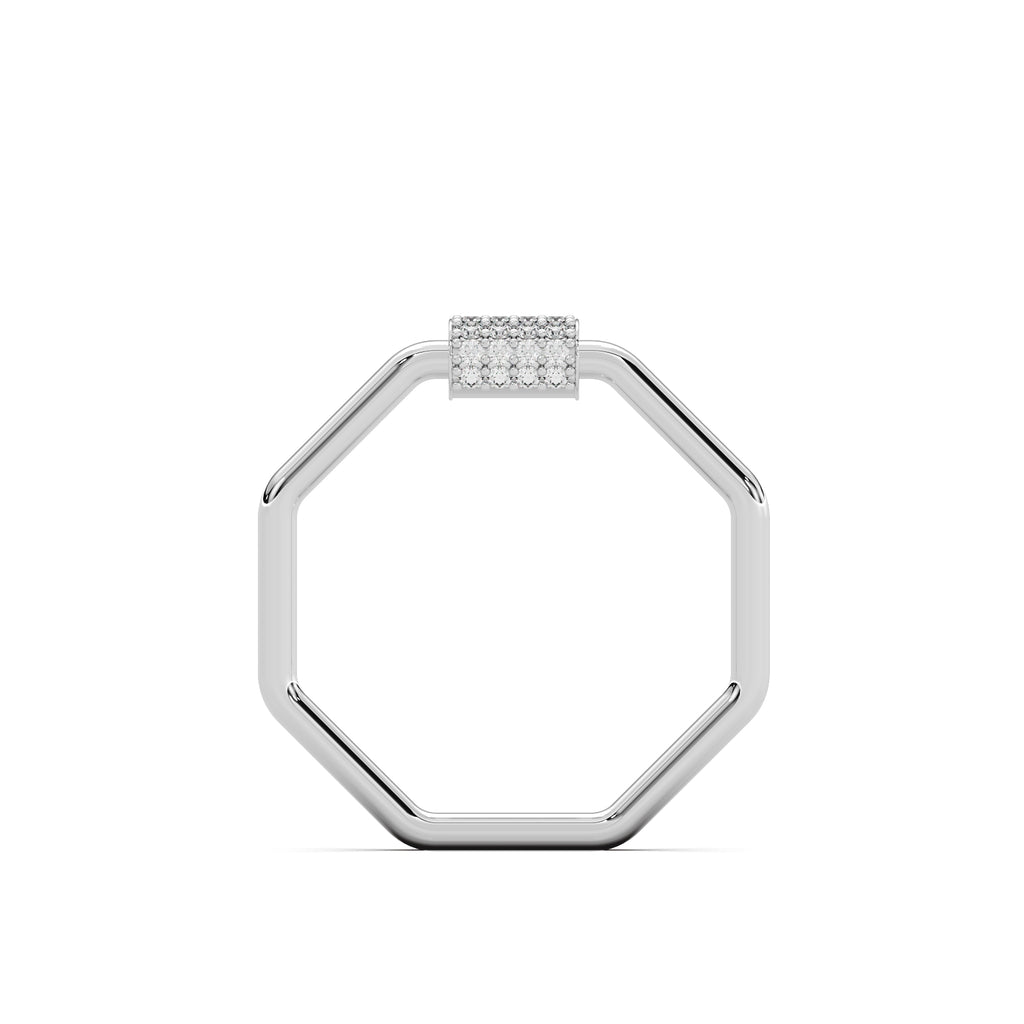 Octa Halo Ring Silver White