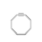 Octa Halo Ring Silver White