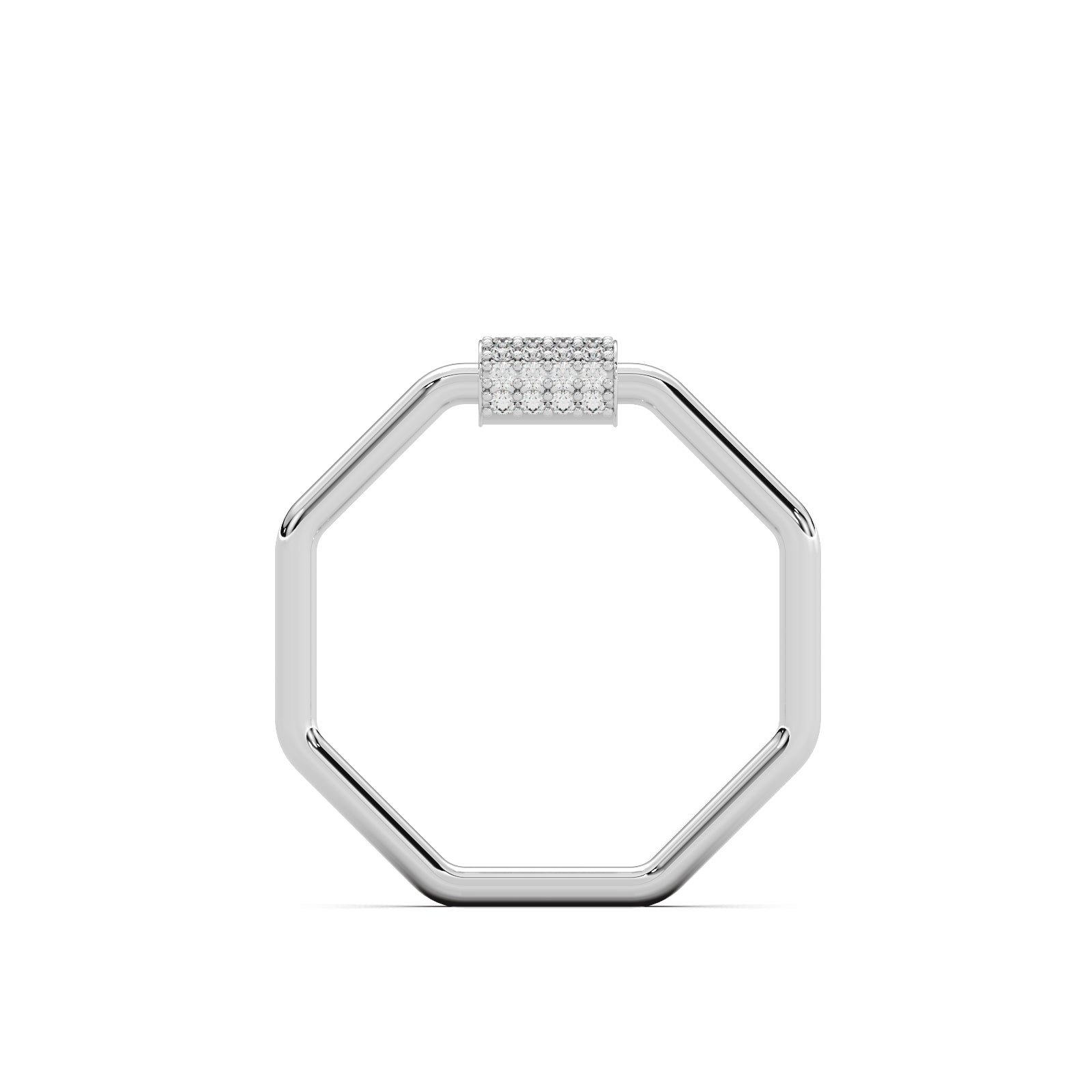 Octa Halo Ring Silver White