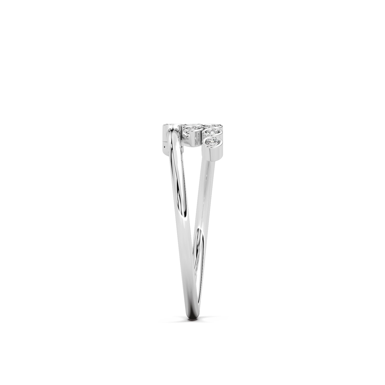 Diamond Wrap Ring Silver White