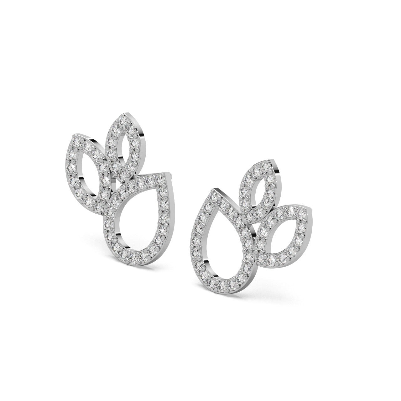 Dewdrop Studs Silver White