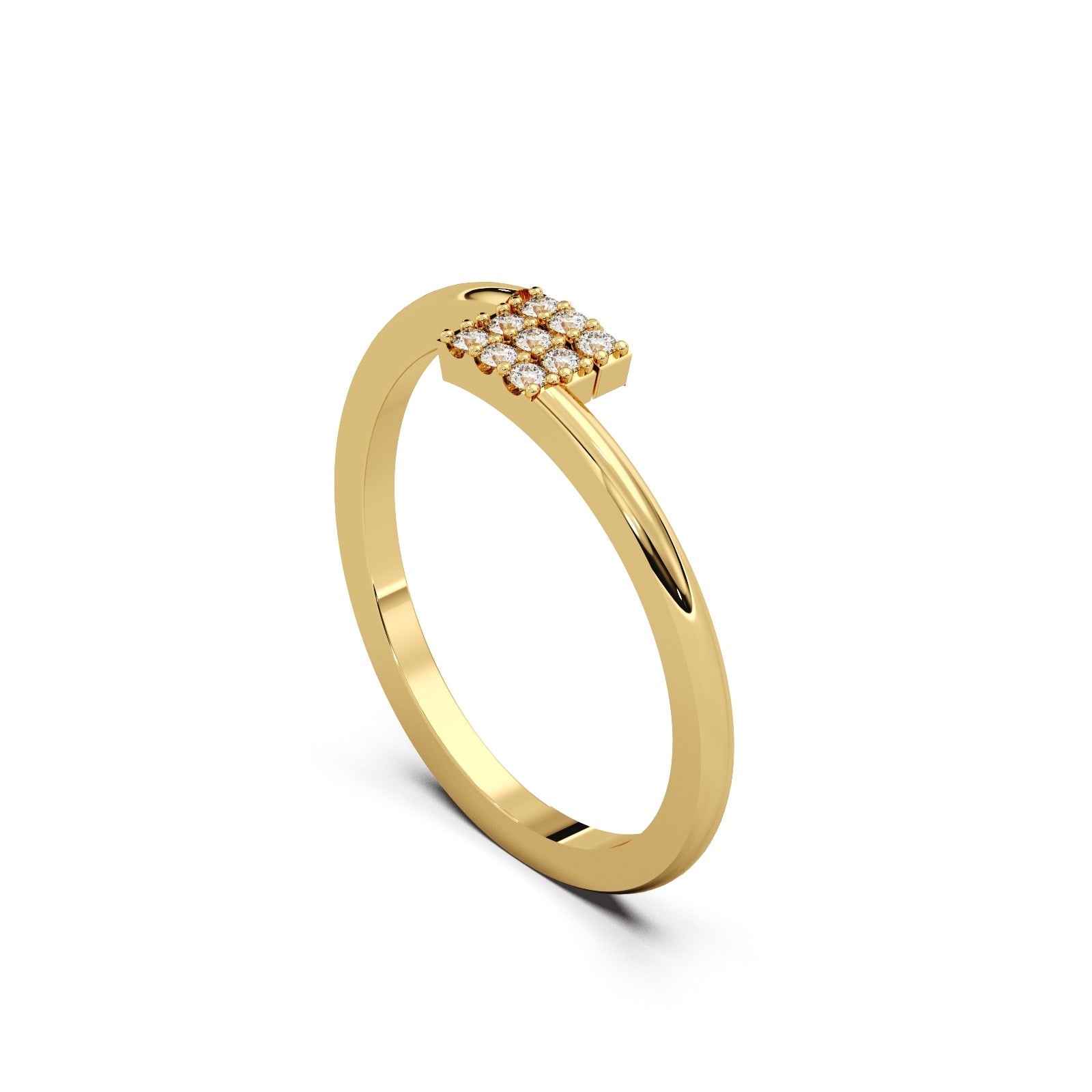 Cubic Cluster Ring 14k Gold