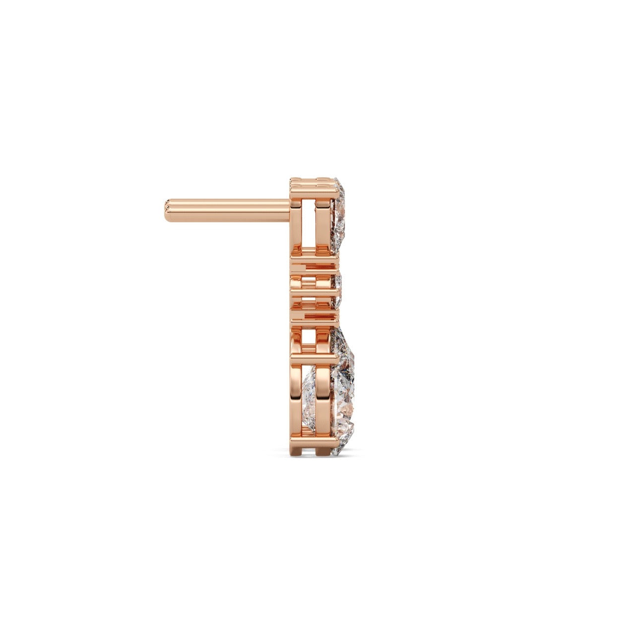 Trilune Earrings Silver Rosegold