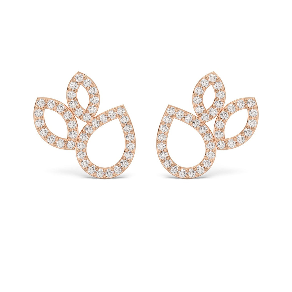 Dewdrop Studs Silver Rosegold