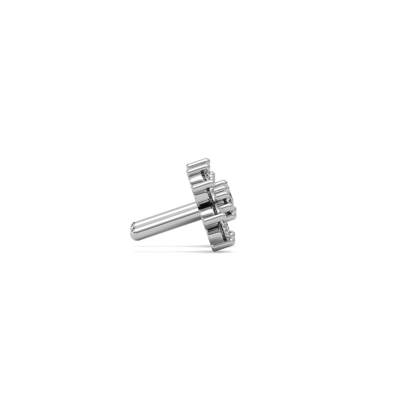 Zinnia Studs 14k White