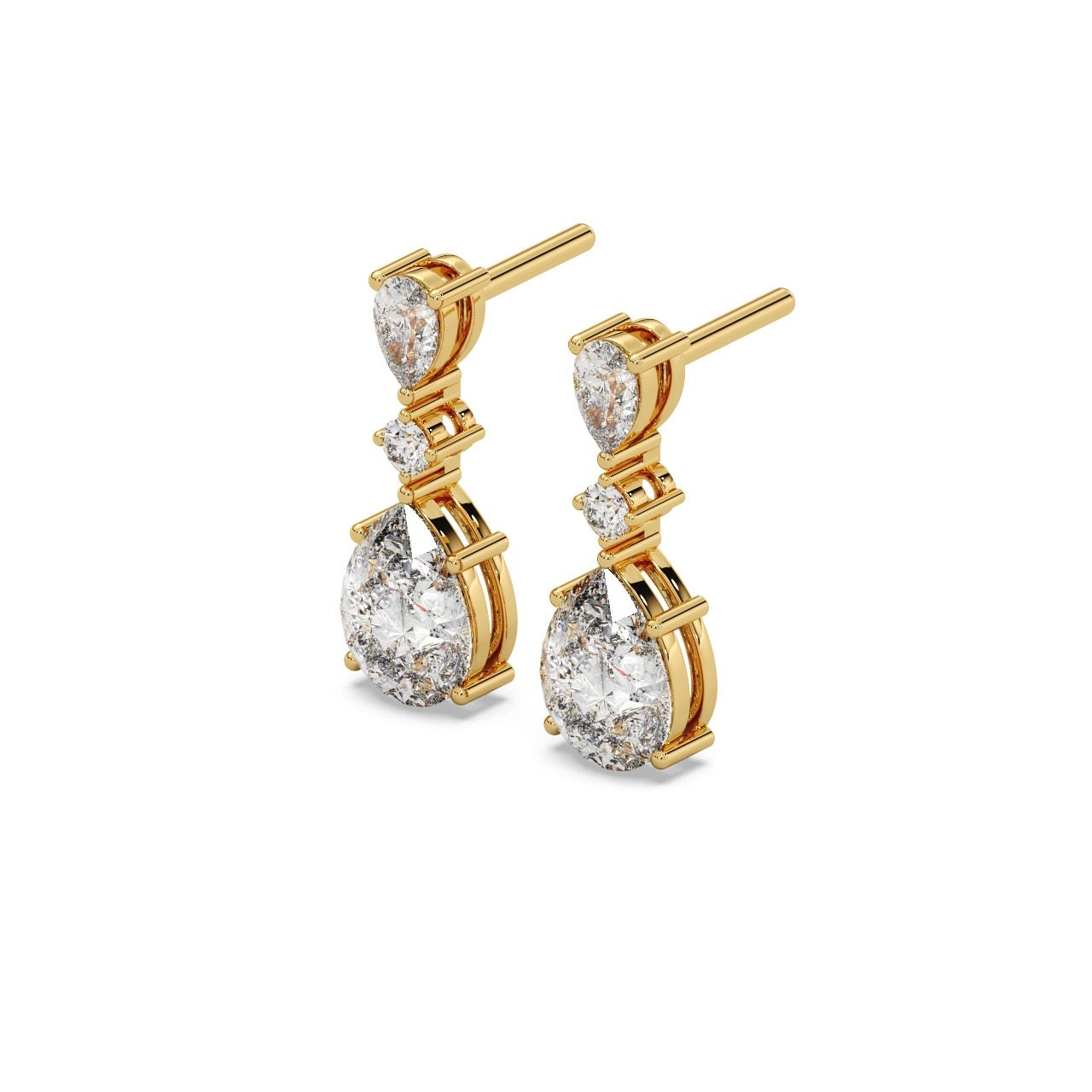 Trilune Earrings 14k Gold