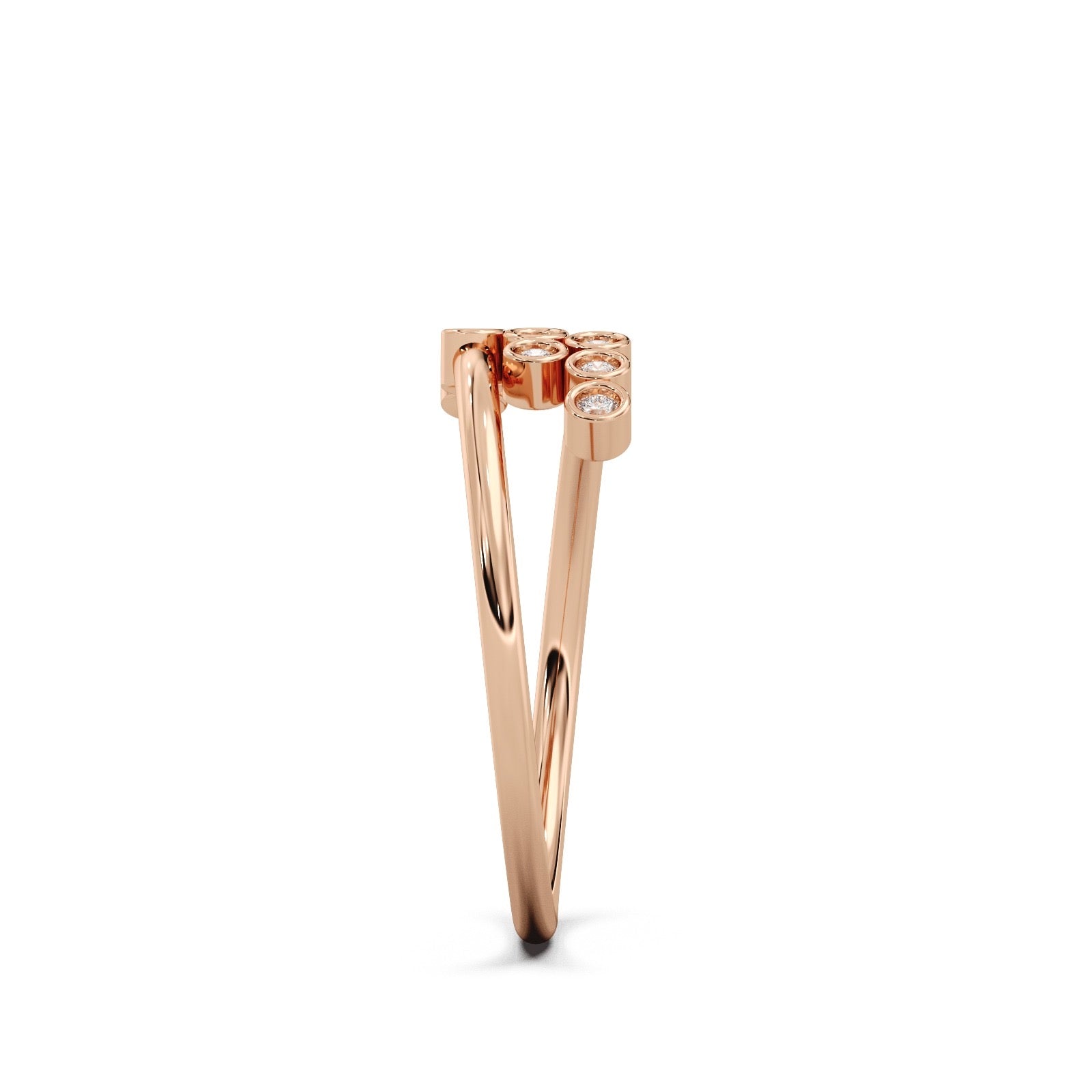 Diamond Wrap Ring Silver Rosegold
