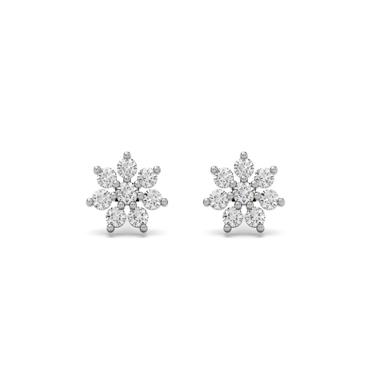 Zinnia Studs 14k White