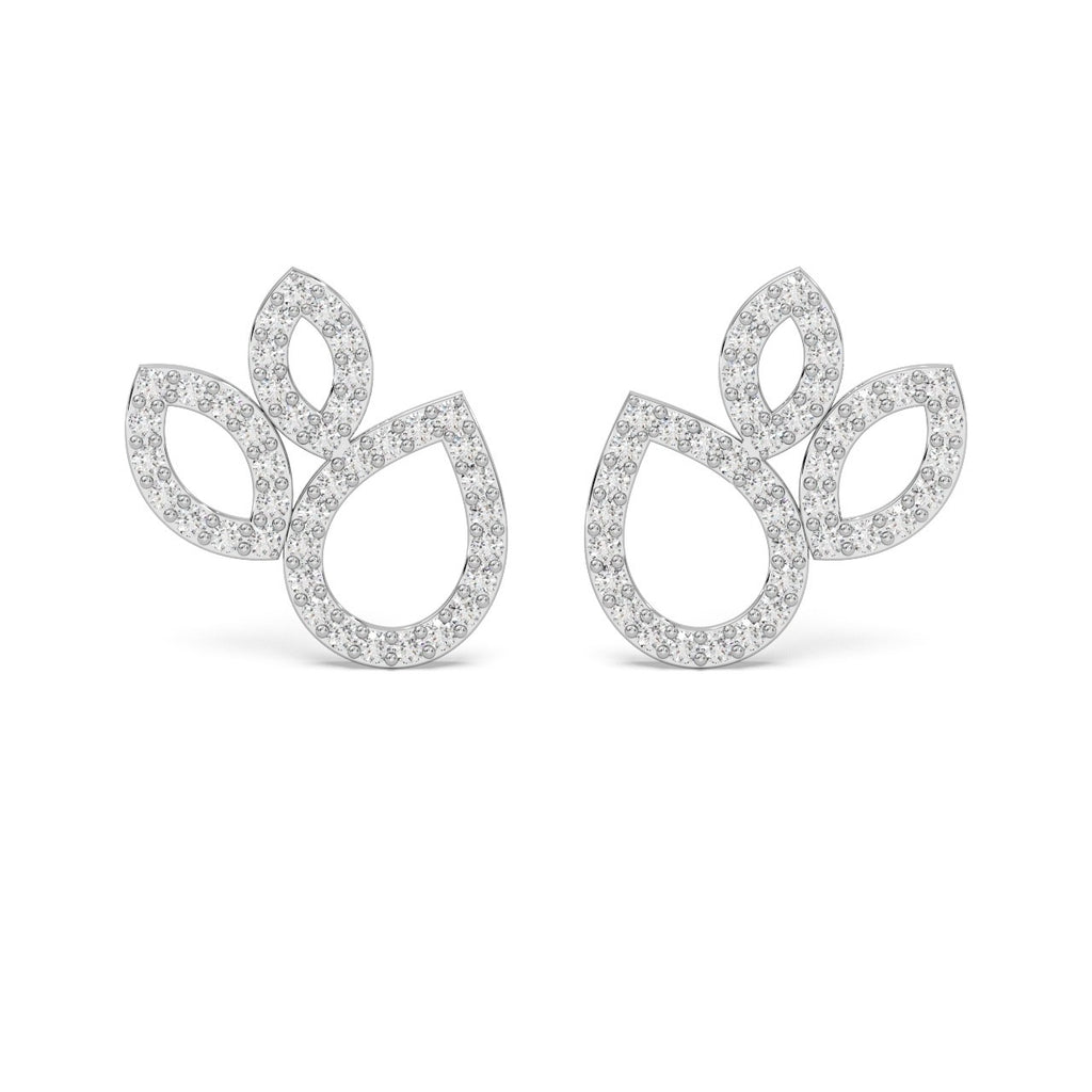 Dewdrop Studs Silver White