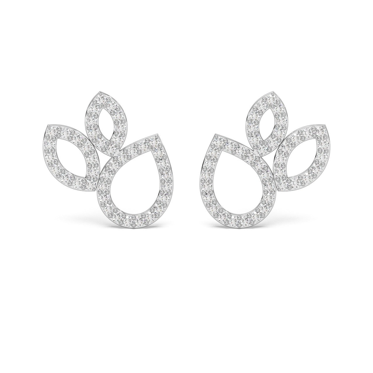 Dewdrop Studs Silver White