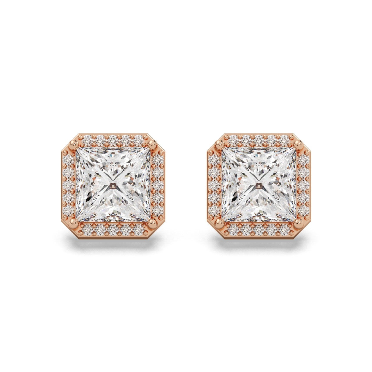 Monarch Studs Silver Rosegold
