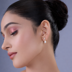 Trilune Earrings Silver Rosegold