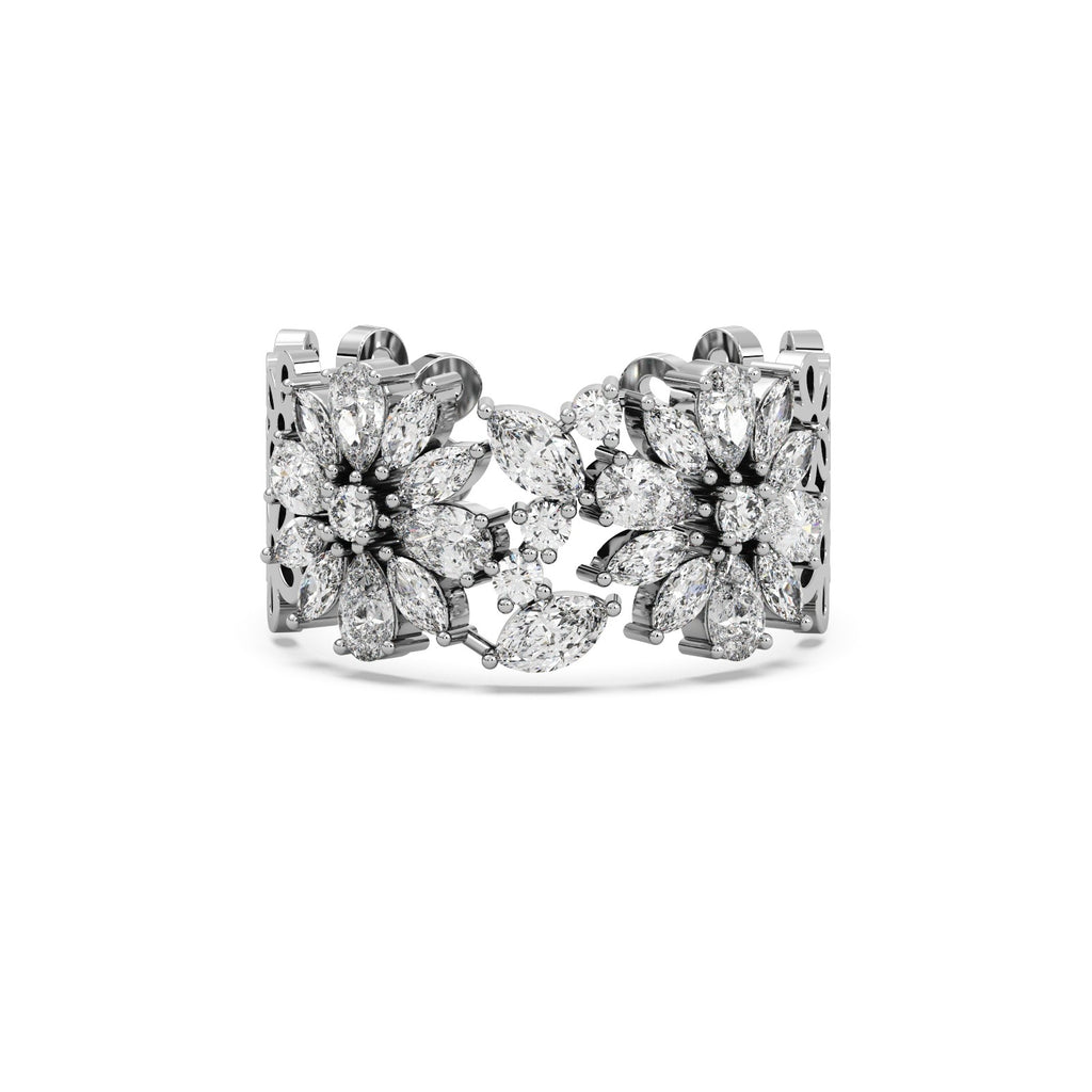 Daisy Ring Silver White