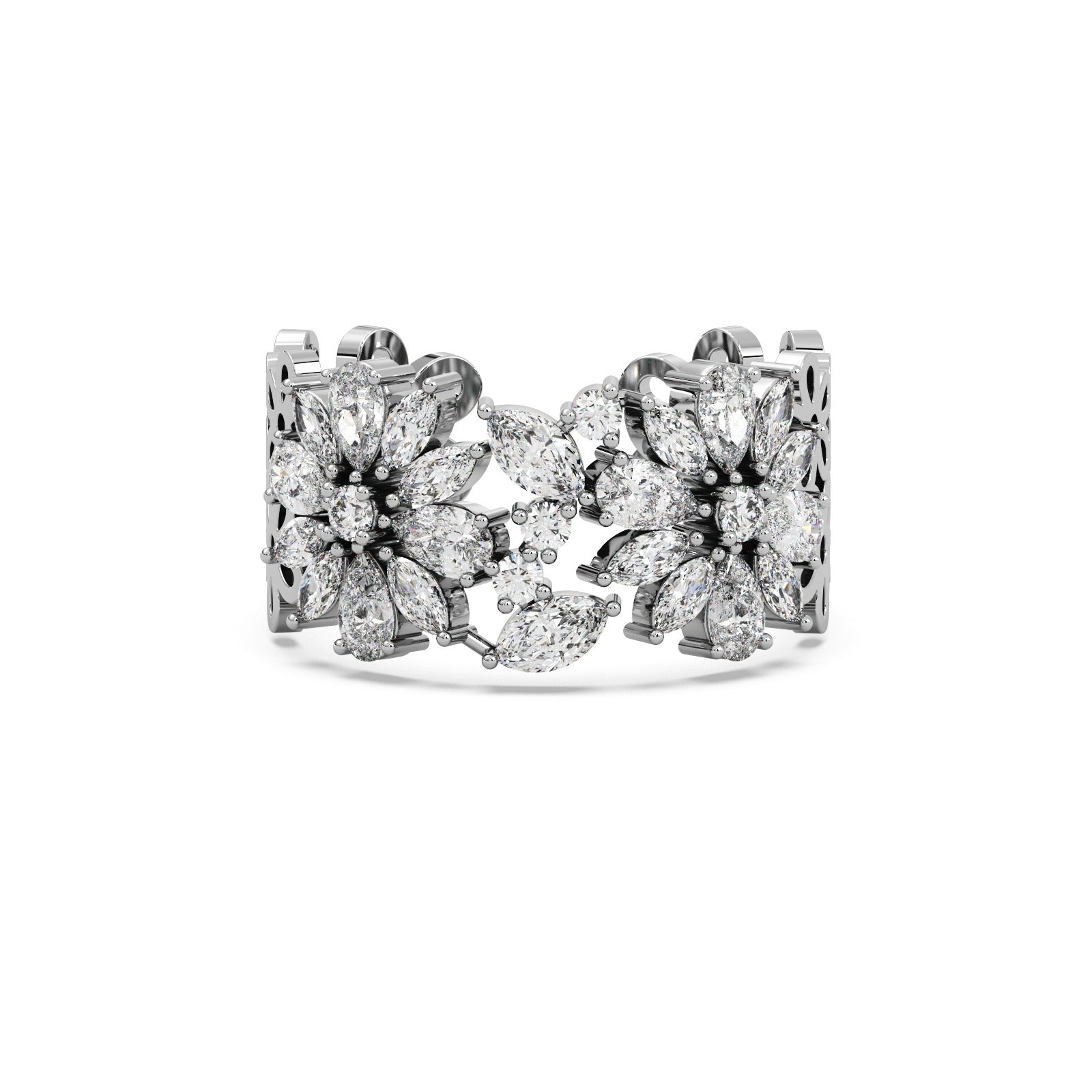 Daisy Ring Silver White