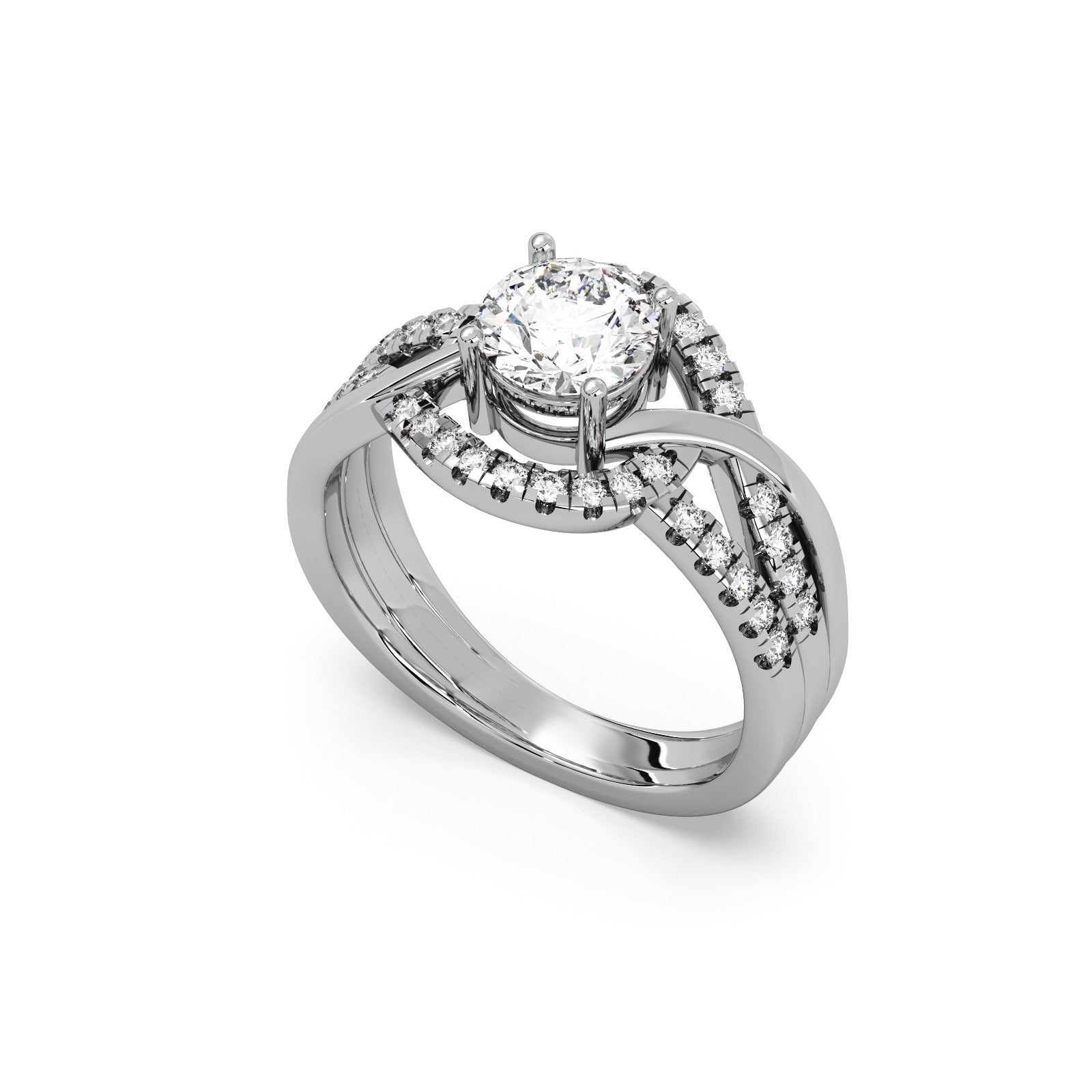 Valeria Solitaire Ring 14k White