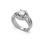 Valeria Solitaire Ring Silver White