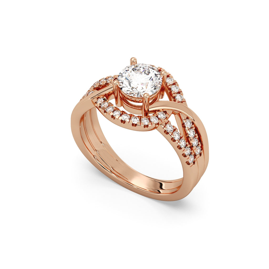 Valeria Solitaire Ring Silver RoseGold